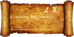 Lisching Márkus névjegykártya